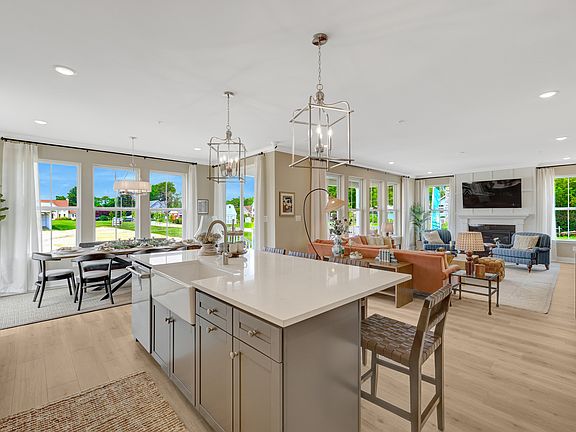 Kitchen with apron front sink