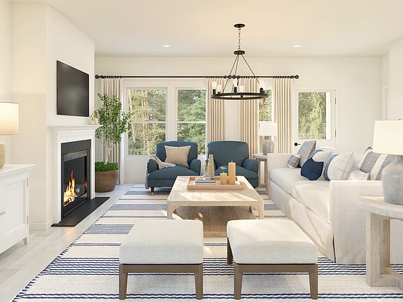 Great room with fireplace