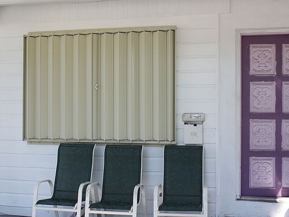Front L-Hurricane Shutter