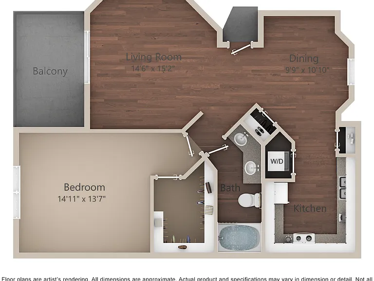 Regal Parc - A1 - 1 Beds - 1 Baths - 827 Sq. ft.