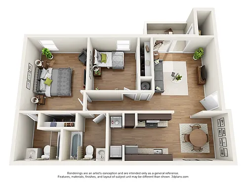 Floor plan 2 Bed 2 Bath Renovated