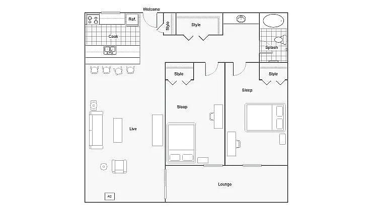 Floor plan Calderra 2 Renovated Furnished