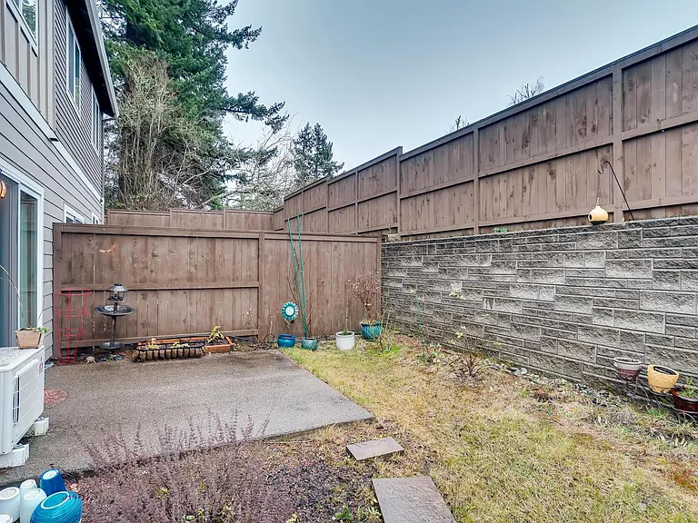 Walled back yard
