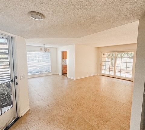Entryway, living, and dining