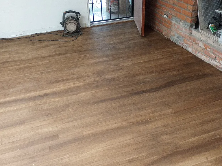 Refinished hardwood floors.