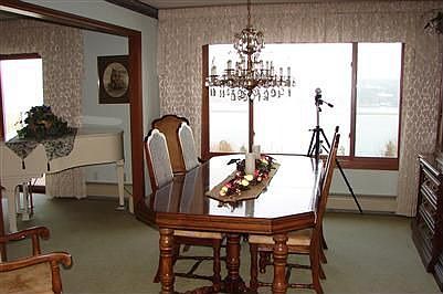 dining room with view