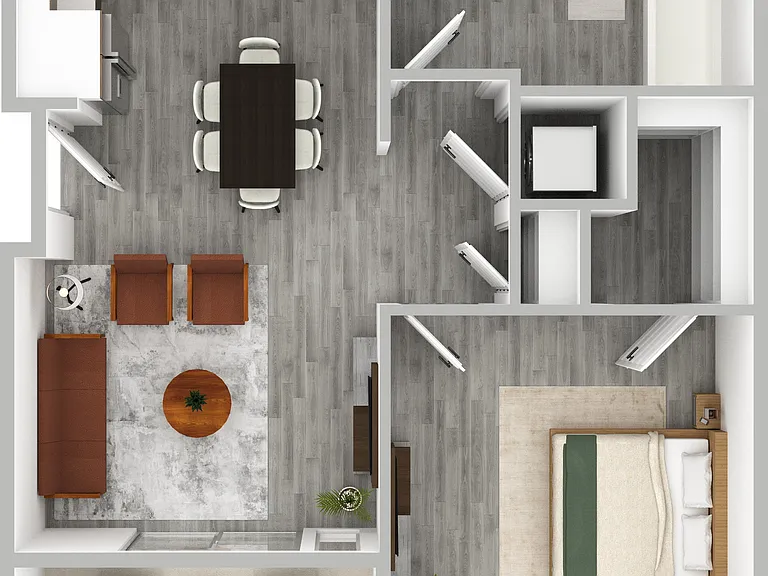One-Bedroom, One-Bathroom Apartment One-Bedroom, One-Bathroom Apartment