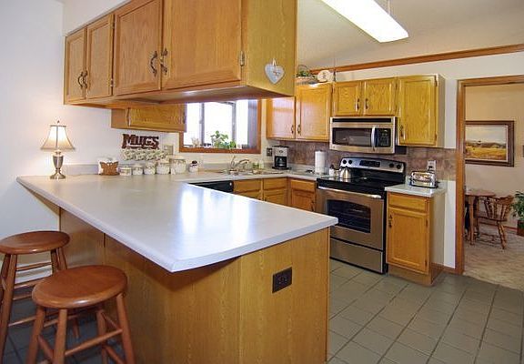 Kitchen with new stainless steel appliances! 