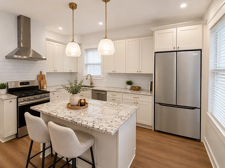 Kitchen-AI-staged image shown separately for inspiration; furniture not included