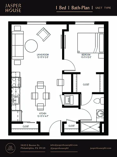 Floor plan 1 Bed 1 Bath Plans 1-4