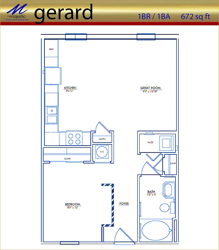 Floor plan Gerard 1x1