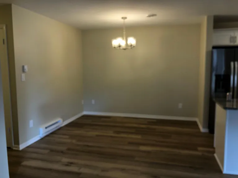 Dining Room with new chandelier