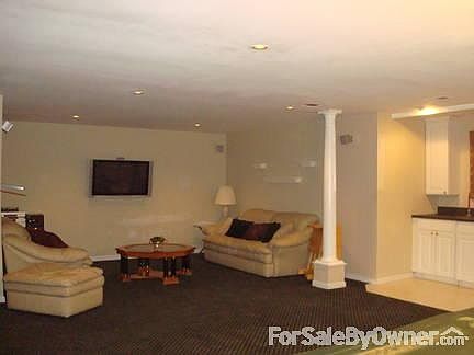 Partial view of finished basement