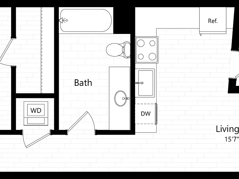 A - 1x1 floor plan The Charlie Santa Monica