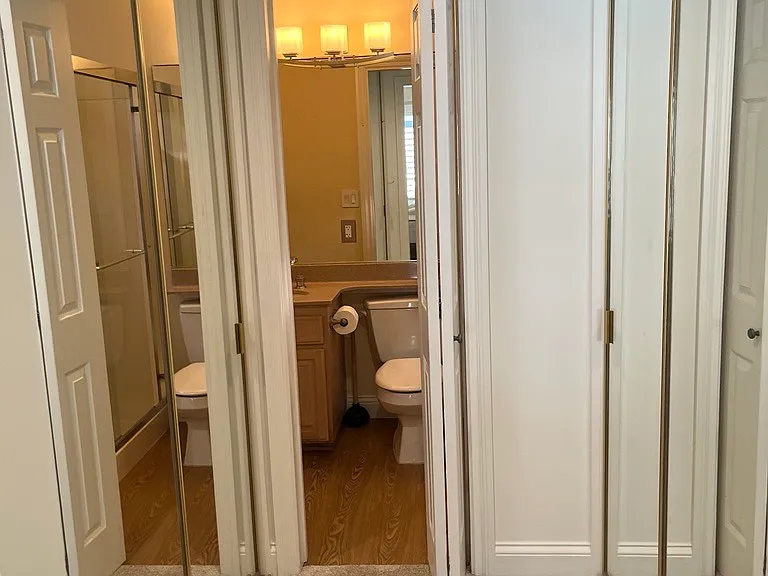 Closet space in primary room
