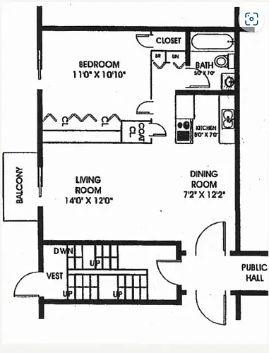 Floor plan One Bedroom One Bath