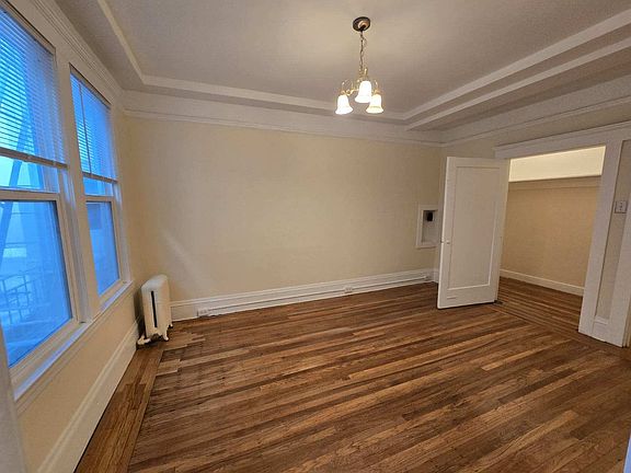 Living room with view of walk in closet