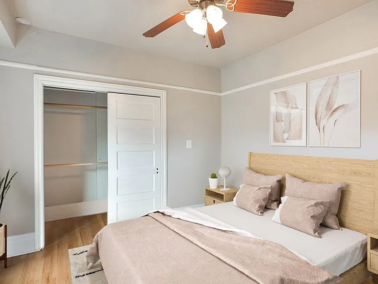 Bedroom 3. This image shows a virtually furnished space. Bedrooms come unfurnished.