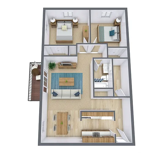 Floor plan Two Bedroom 21A