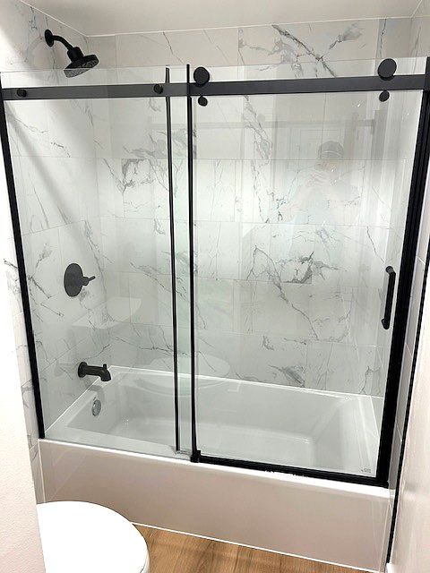 New tile shower and bath