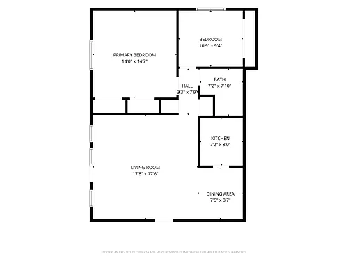 Floor plan 2 Bedroom - No Fireplace