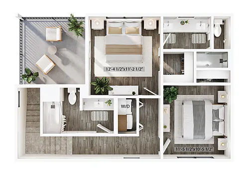 Floor plan B4 - Three Story Townhouse - Attached Garage