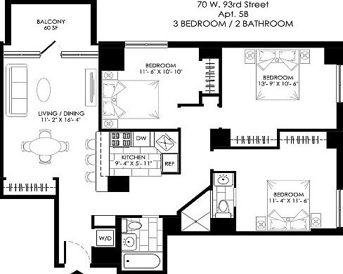 2nd image of 70 W 93rd St APT 5b