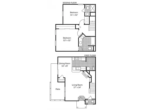 Floor plan Two Bed Townhome A