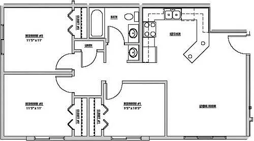 Floor plan 2 Bedroom Plus Office