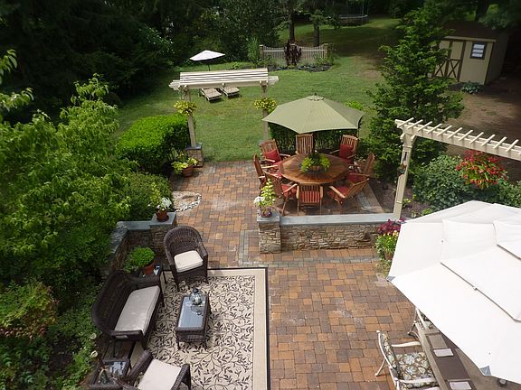 Overhead view of back deck