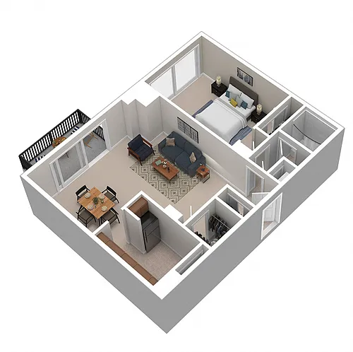 Floor plan 1 Bed 1 Bath