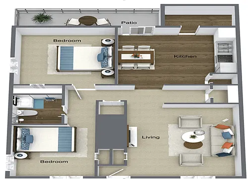 Floor plan 2x1W