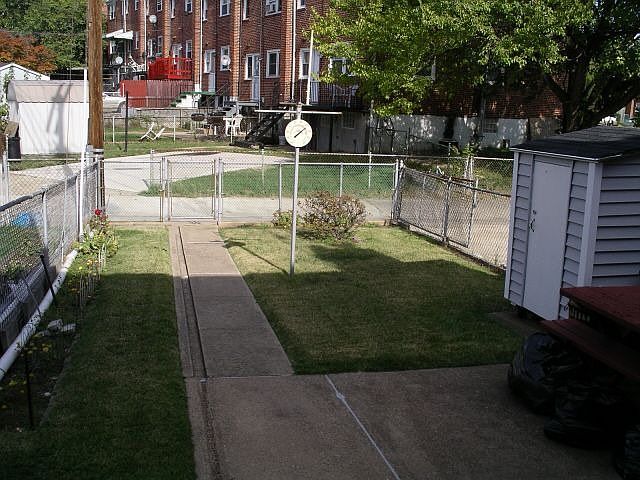 Fenced yard