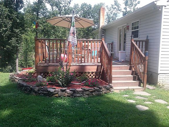 Back of house, large deck