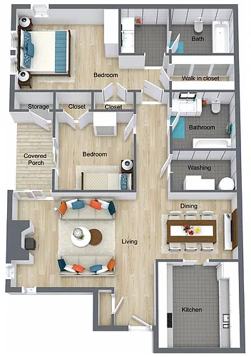 Floor plan Two Bedroom - Two Bath