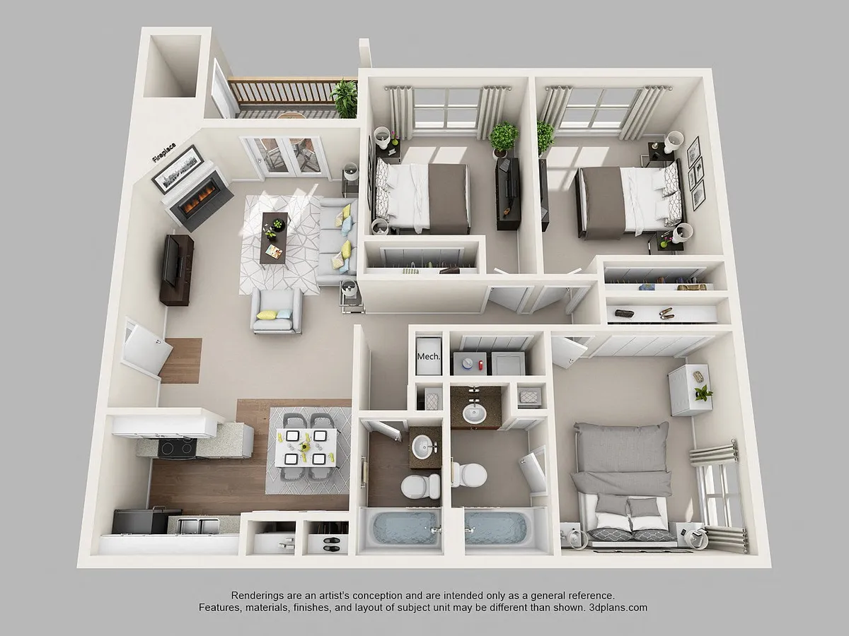 Floor plan 3 Bed 2 Bath - Buck Reno Belmont