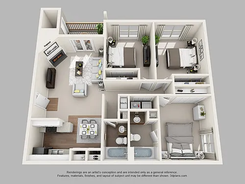 Floor plan 3 Bed 2 Bath - Buck Reno Belmont