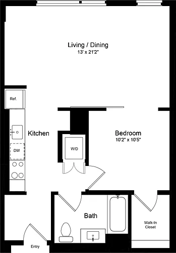 Floor plan 1 Bedroom G
