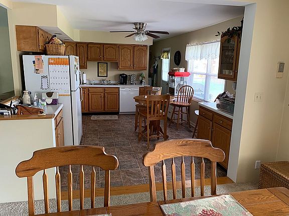 Kitchen opens to living area