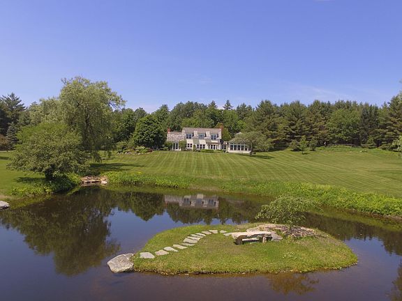 Island in swimming pond