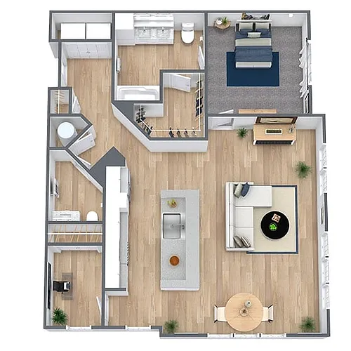 Floor plan A6: 1 Bed 1 Bath