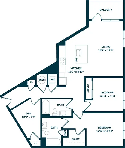 Discover modern living with this efficient 2-bedroom apartment featuring a private balcony. Discover modern living with this efficient 2-bedroom apartment featuring a private balcony.