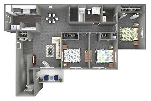 Floor plan 3 Bed - 1.5 Bath