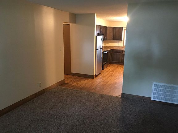 Living room flows into the kitchen