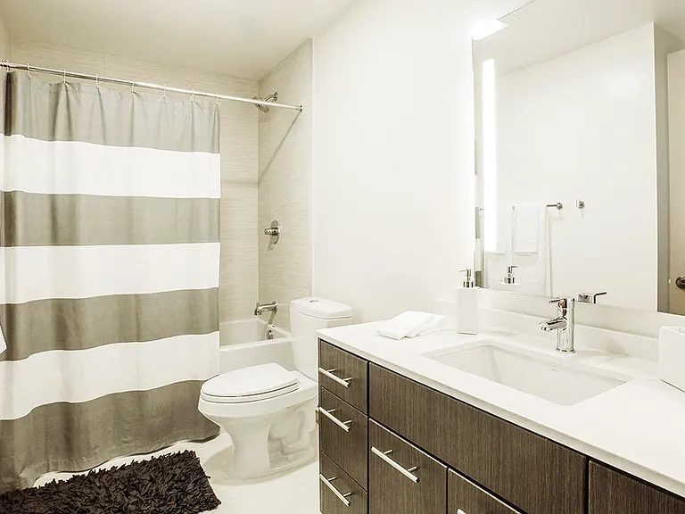 Block 17 Apartments High-Rise Bathroom Sink and Shower