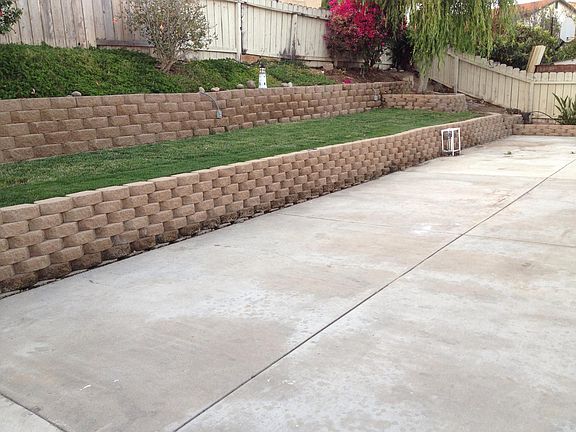 Fully paved backyard