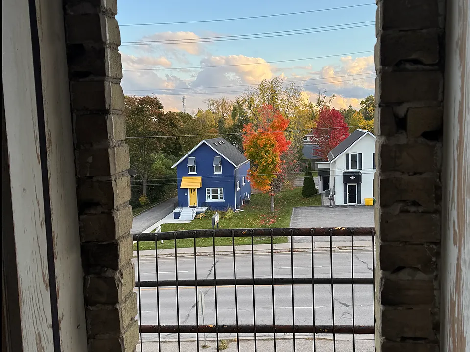 view out upper window with balcony