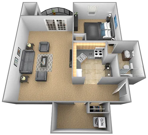 Floor plan Jr. 1 Bedroom 1 Bath