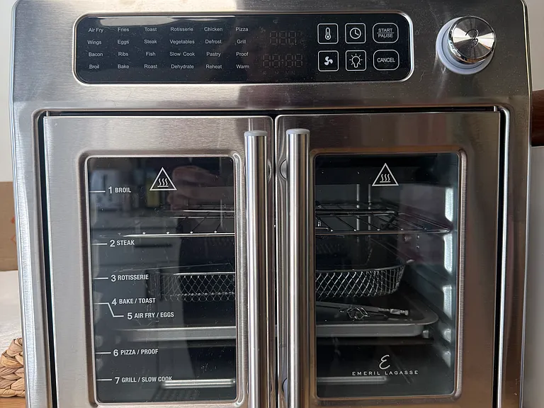 Fancy convection oven, large enough for a pizza or full chicken!