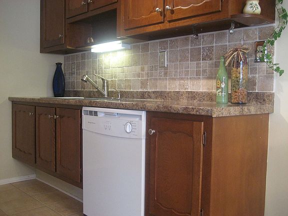 New Countertops,Appl,Tumbled Marble Backsplash